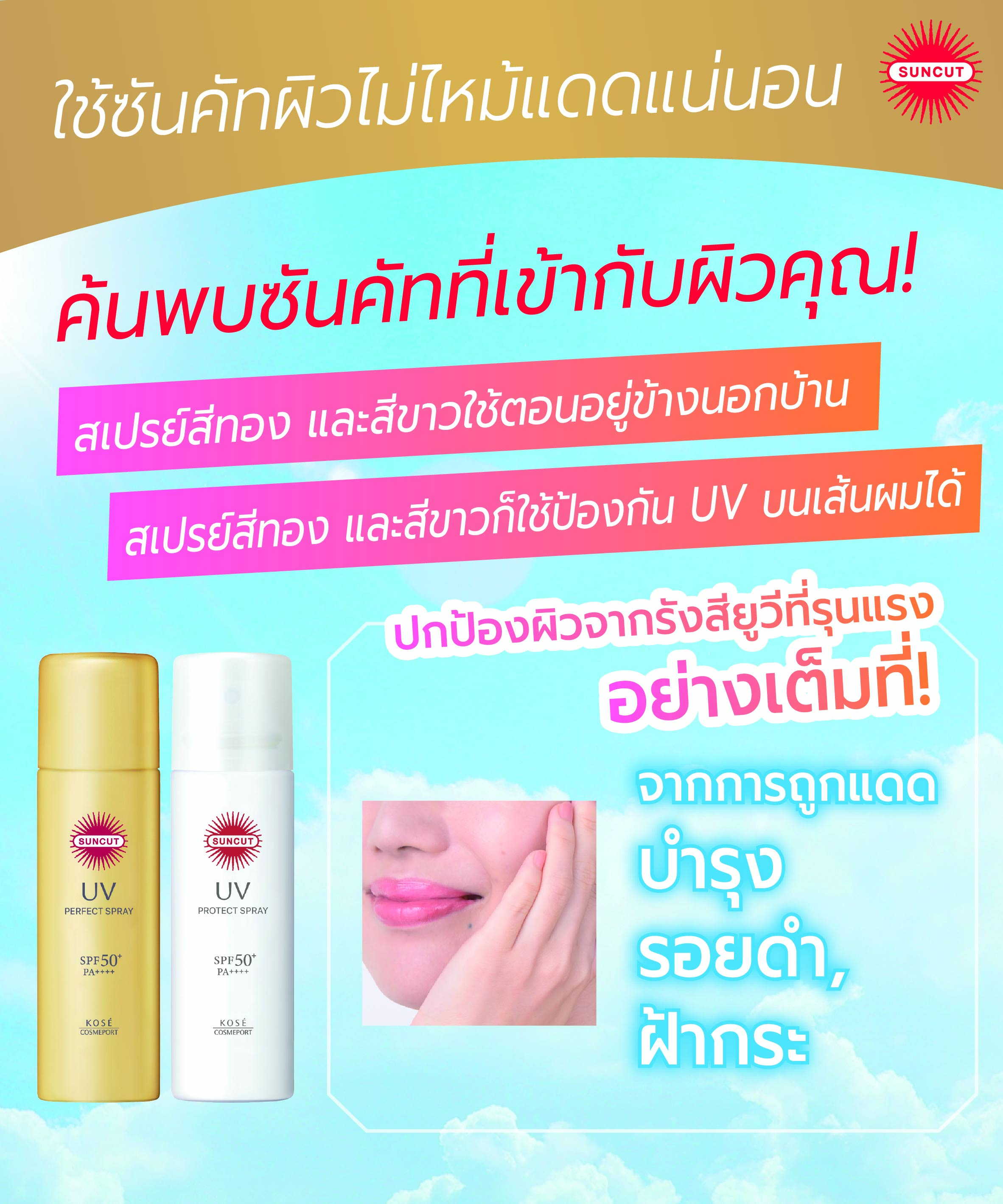 ครีมกันแดด SUNCUT ยูวี พอร์เฟค สเปรย์ SPF50+ PA++++ 90 กรัม_3